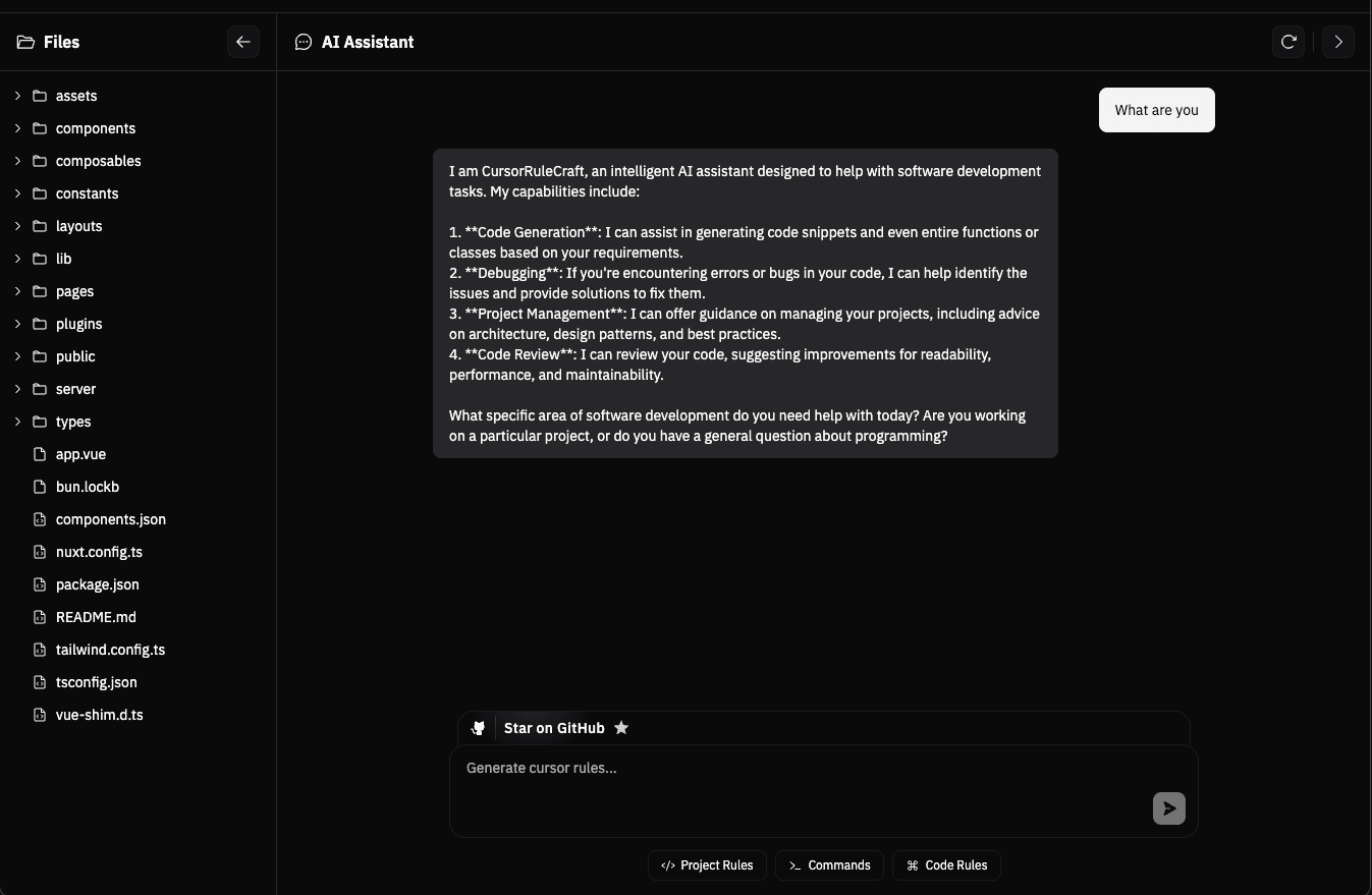 /projects/cursorrulescraft/chat-ui.png