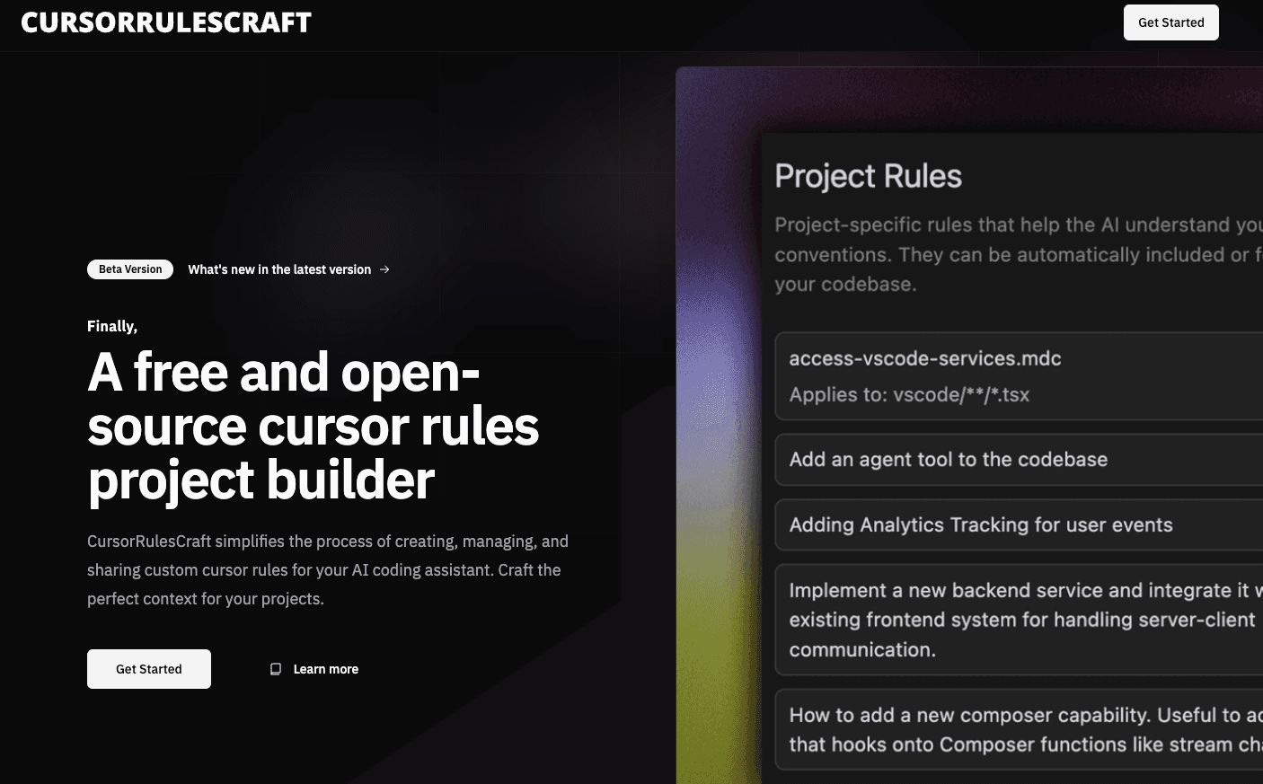 CursorRulesCraft - Development Tools Platform